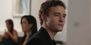 Sean Parker (Justin Timberlake) looks smug in The Social Network (2010)