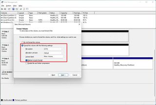 Windows 11 mirror volume format settings
