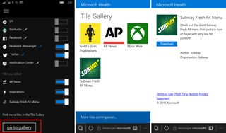 Microsoft Health Tile Gallery