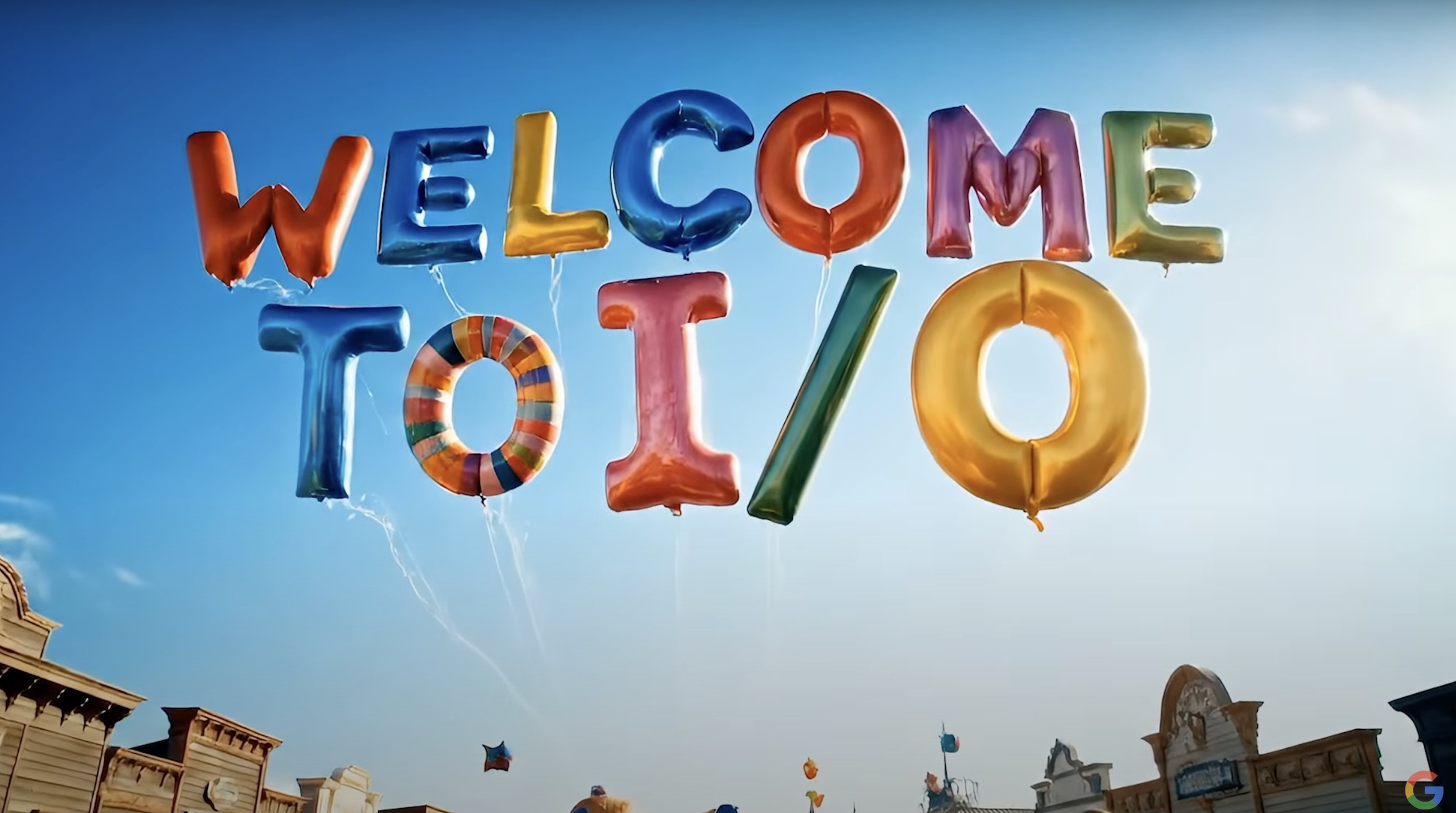 Google I/O 2025 &quot;welcome to I/O&quot; balloon installation
