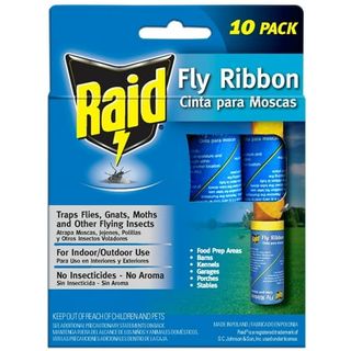 Raid® Fly Ribbons, Fly Traps, Effective for Kitchen & Food Prep Areas, 10 Ribbons in 1 Pack