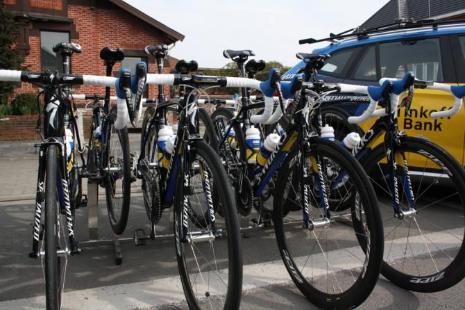 Team Saxo Bank's armada of Specialized bikes