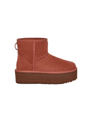 Burgundy Ugg platform boots