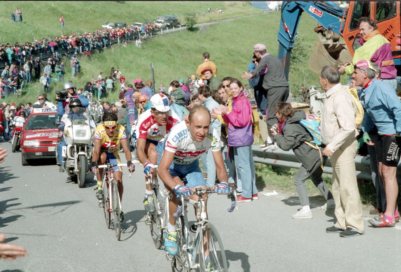 Pantani comes to the front as the final climb begins