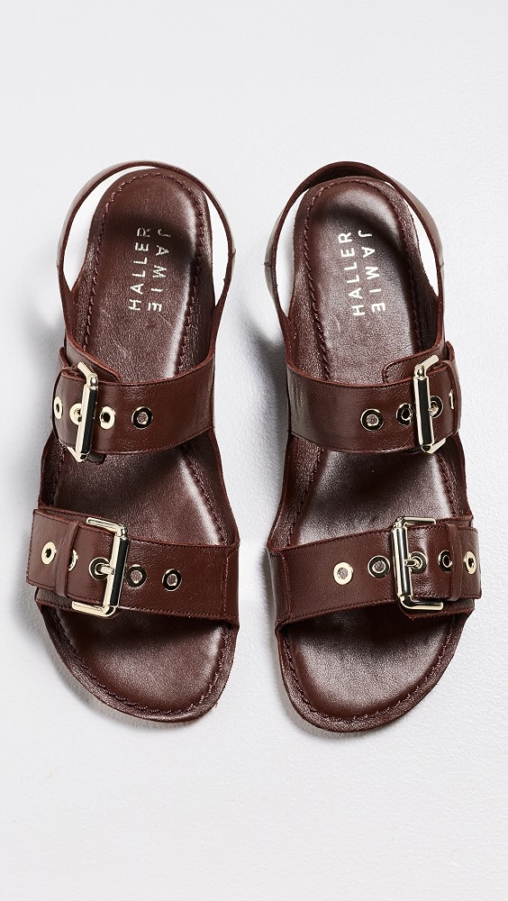 The Double Buckle Sandals - Oxblood