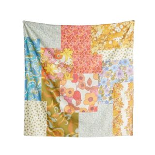 A colorful patchwork tapestry