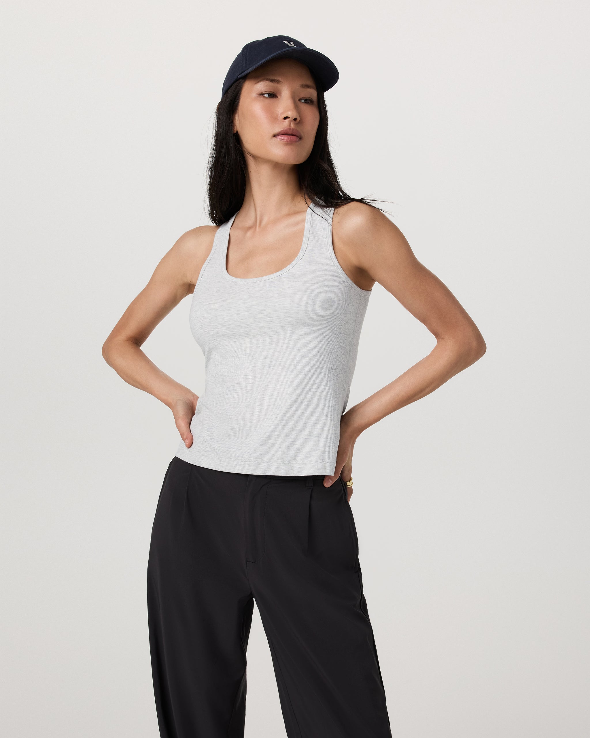 Pose Layering Tank - White Heather Grey - Xxs