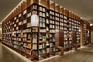 the dense bookshelf system at Bookstore in Shenzhen