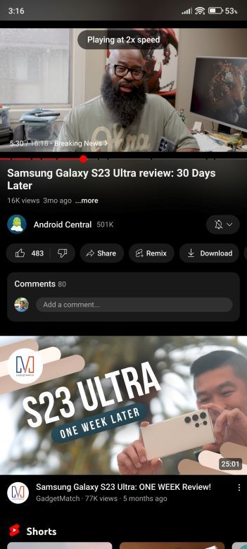 YouTube video playing twice as fast