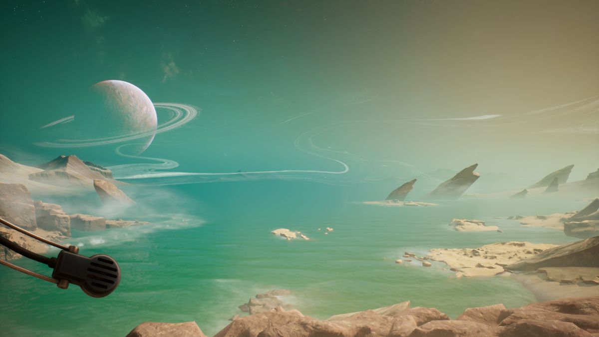 A lake on an alien planet in The Invincible.