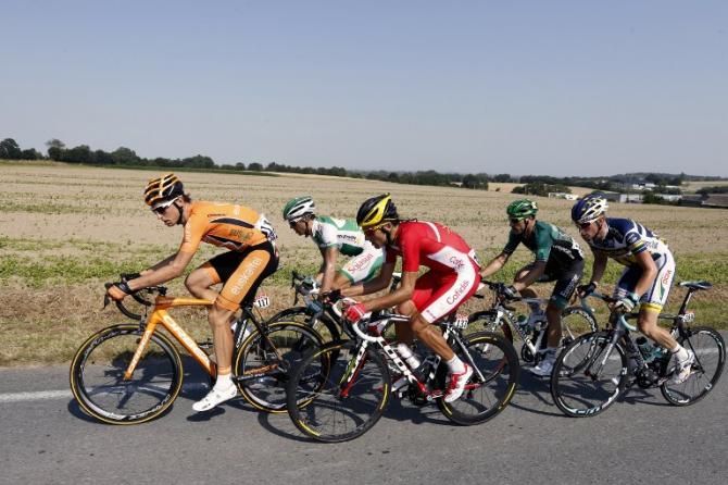 Juan Jose Oroz (Euskaltel) leads the breakaway on stage 10