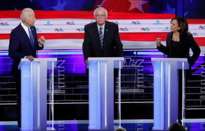 Joe Biden and Kamala Harris face off at the Democratic Debate.