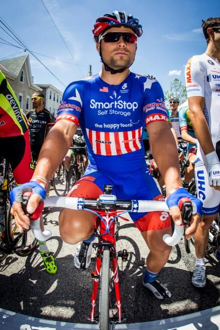 Eric Marcotte (SmartStop) shows off his National Champion kit on the start line