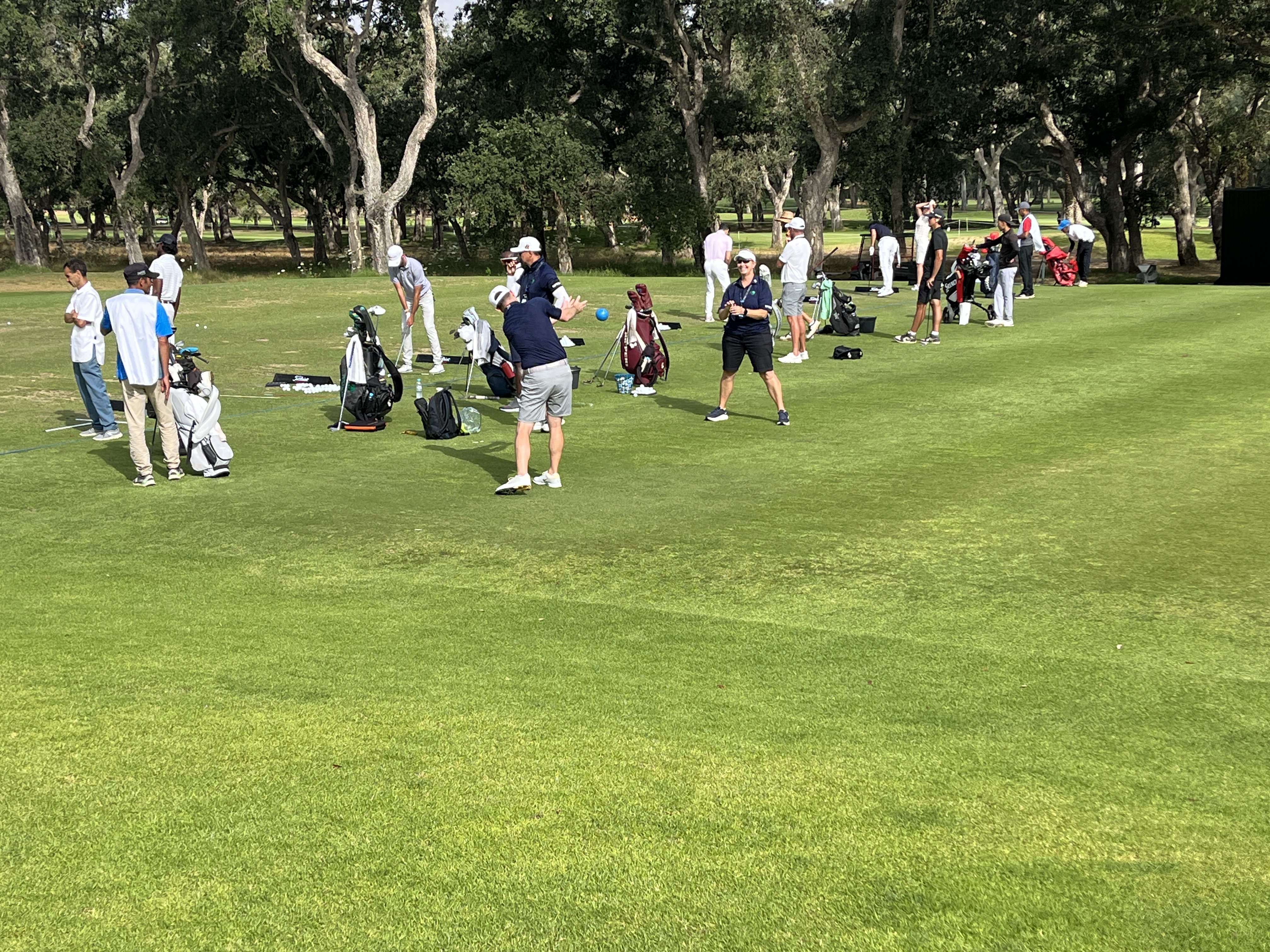 Branden Grace warming up