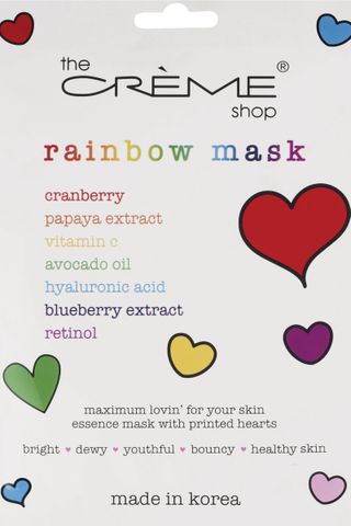 A single The Creme Shop The Rainbow Mask Essence Sheet Mask set against a white background.