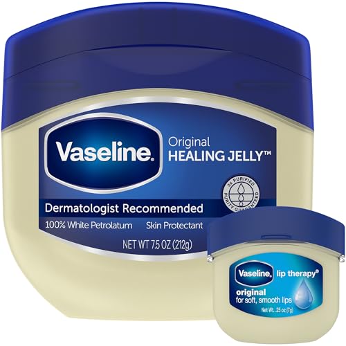 Vaseline Original Healing Jelly, Skin Protectant With 100% White Petrolatum + Lip Therapy for Soft, Smooth Lips