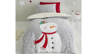Catherine Lansfield Grey Snowman Duvet and Pillowcase Set