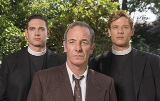 Grantchester Tom Brittney as Reverend Will Davenport, Robson Green as DI Geordie Keating, James Norton as Sidney Chambers