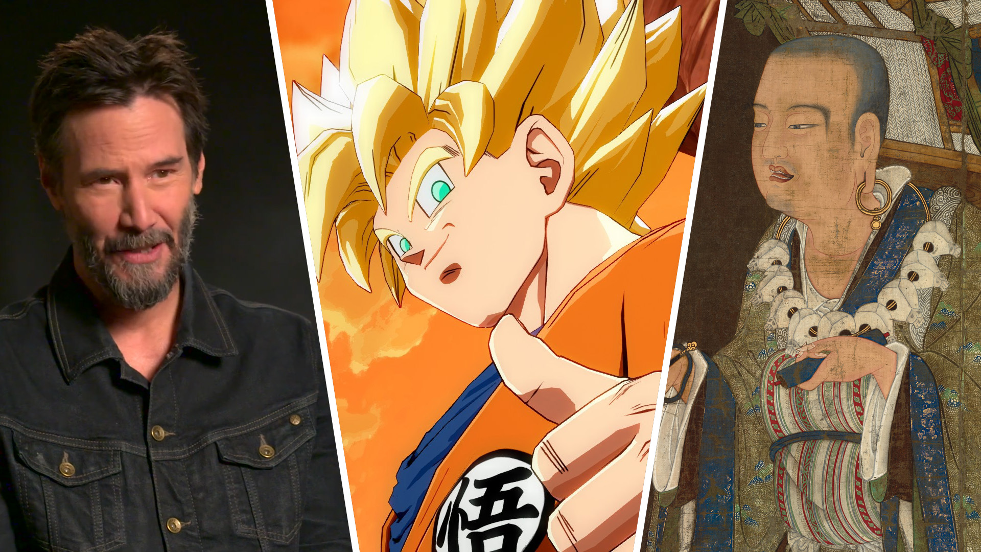 Causality chain: Keanu Reeves, Goku, and Buddhist monk Xuanzang