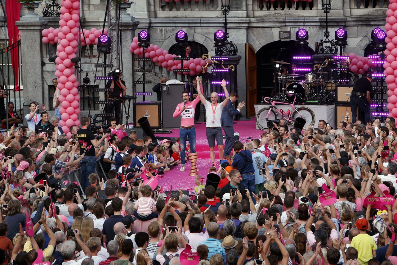 The celebration for Tom Dumoulin in Maastricht included Jos van Emden
