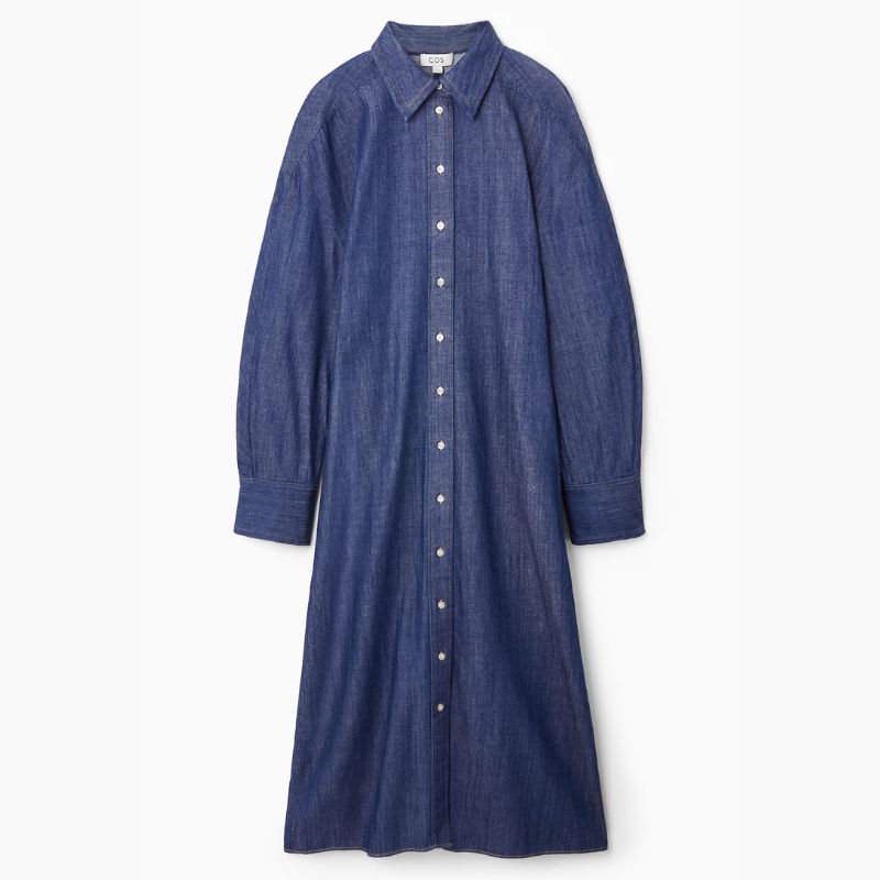 ROUNDED DENIM SHIRT DRESS cut out 