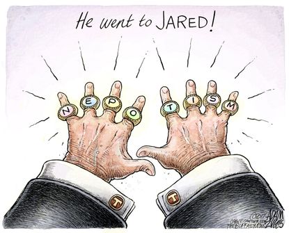 Political Cartoon U.S. Trump Jared Kushner Nepotism White House