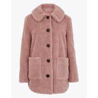 M&amp;S Teddy Coat in Dusted Pink, £59 |M&amp;S