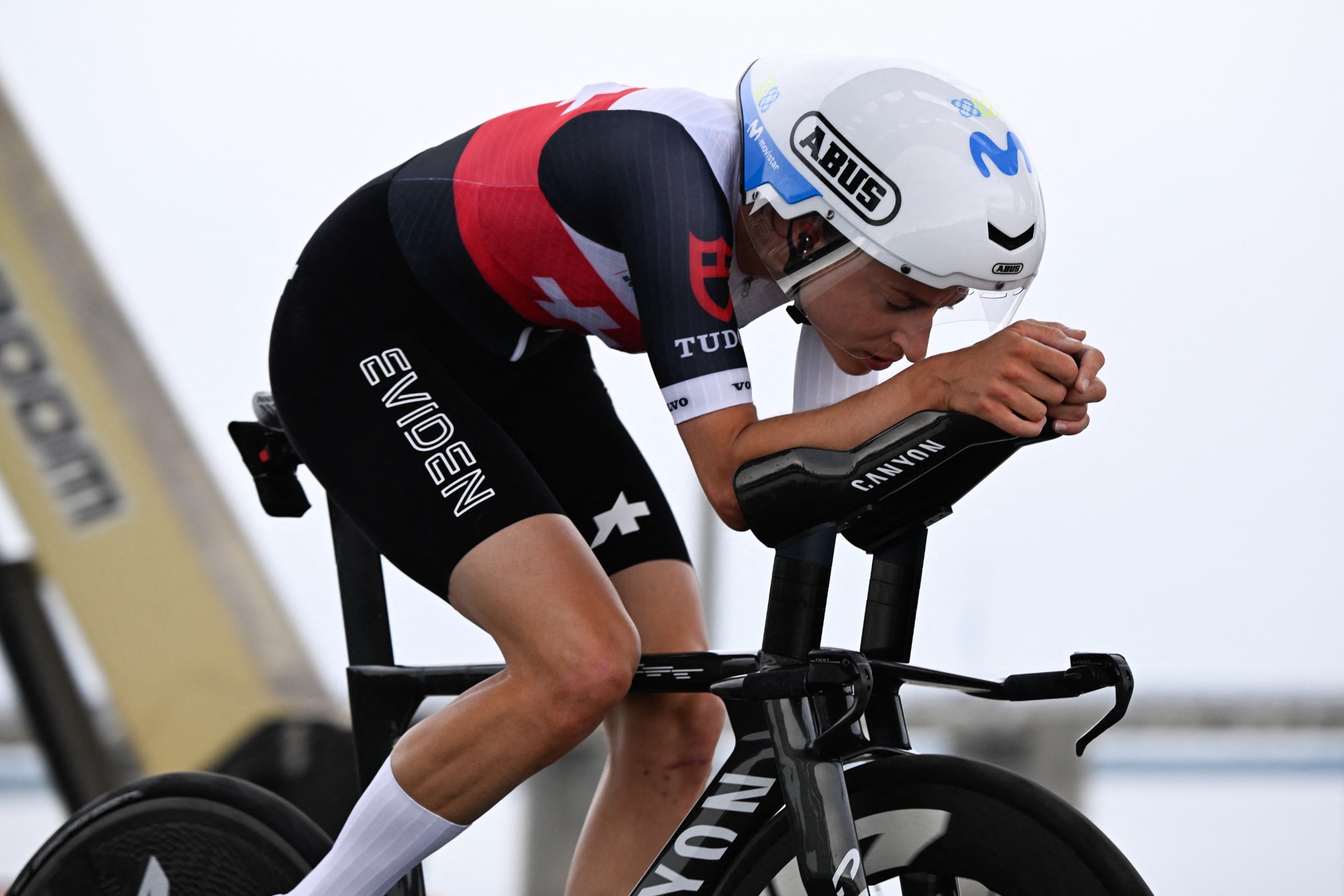 Switzerland's Marlen Reusser competes during the 2026 Union Cycliste Internationale (UCI) Road World Championships in Montreal, Quebec, on September 20, 2026. (Photo by Andrej Ivanov / AFP via Getty Images)