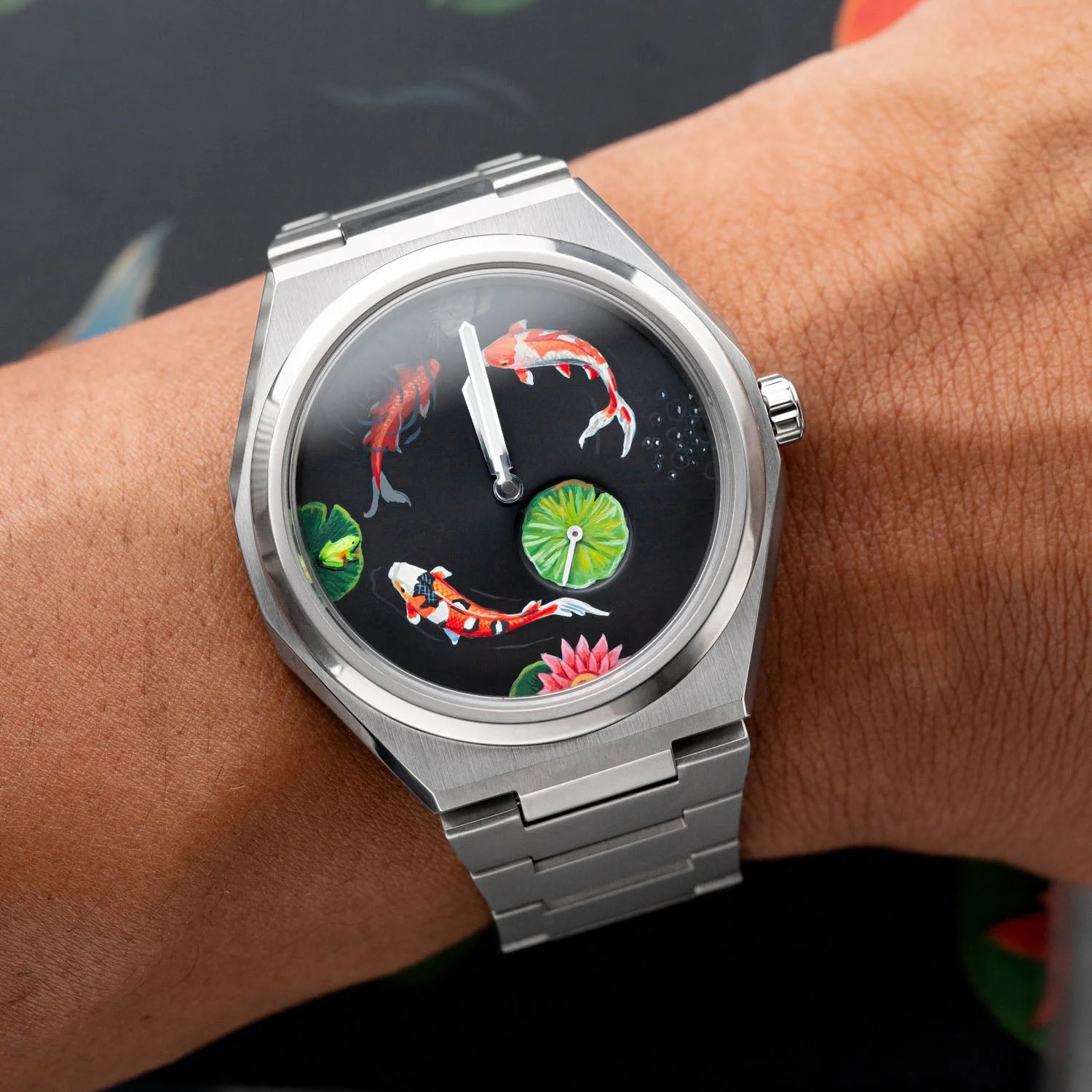 Citizen Zenshin Titanium Koi Fish watch from different angles