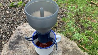 The GSI Outdoors Coffee Rocket in action