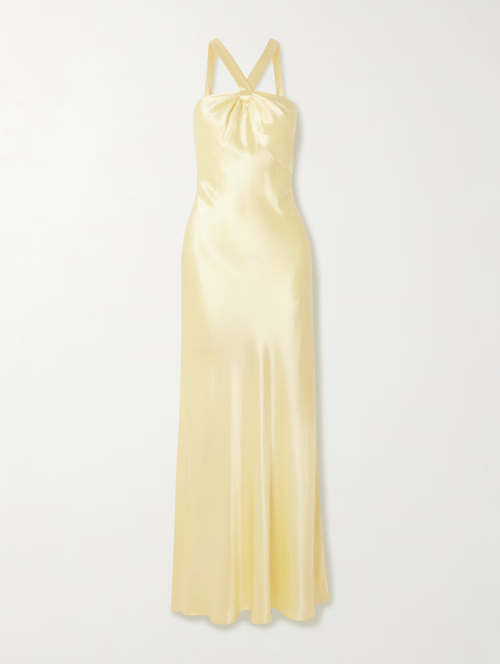Losanna Satin Halterneck Maxi Dress