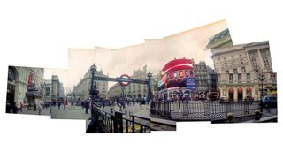A photo of London's Piccadilly Circus taken on the Yashica Rapide camera