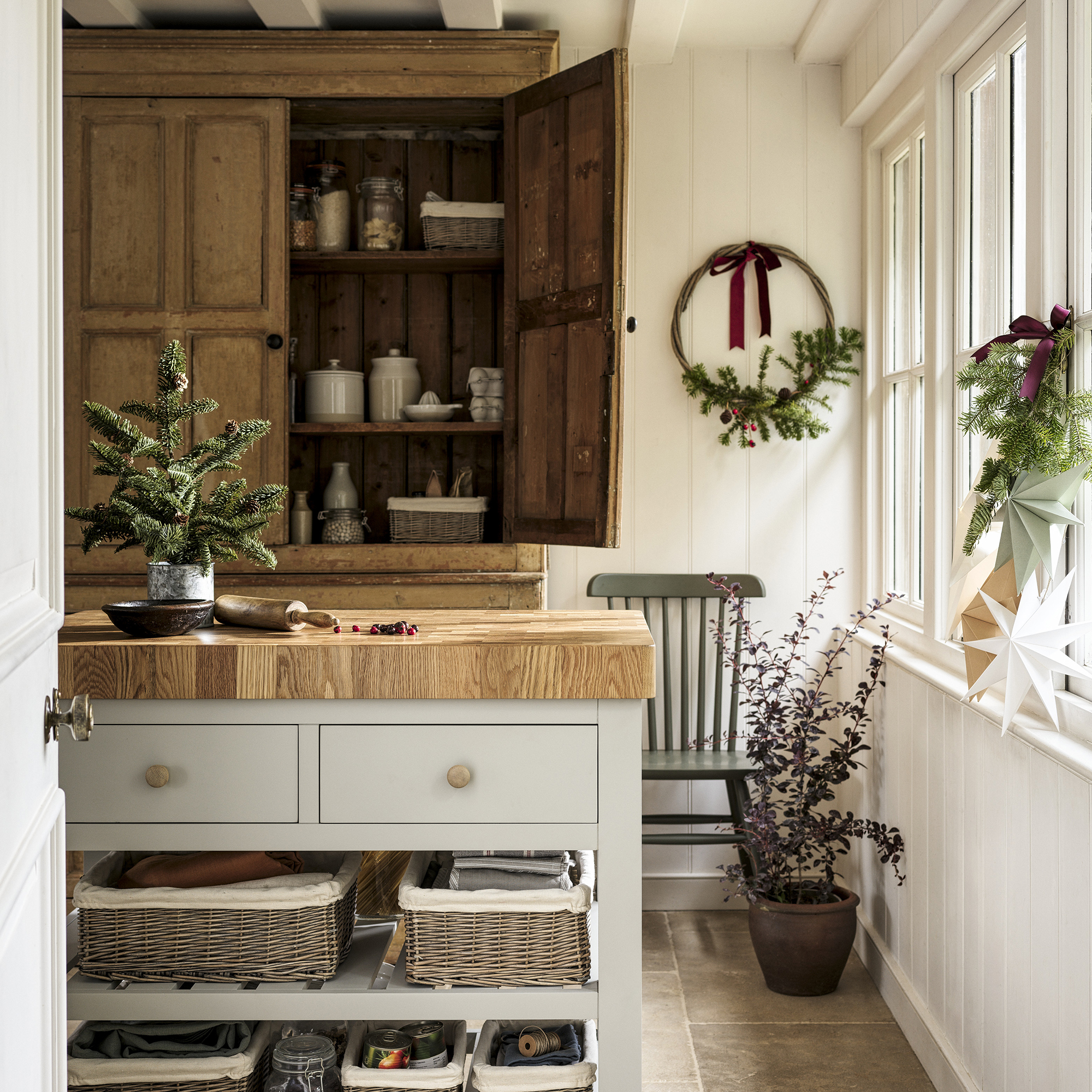 Mini christmas tree on an island