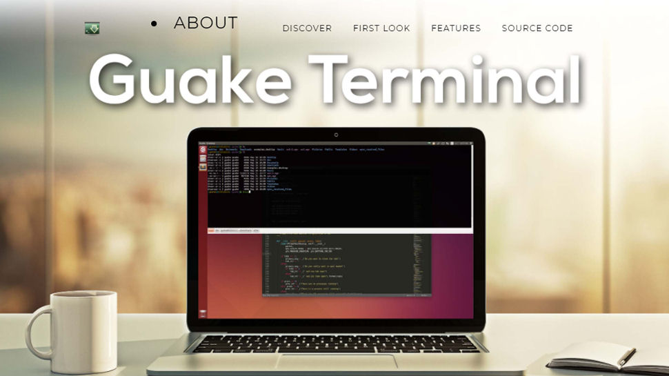 Website screenshot of Guake