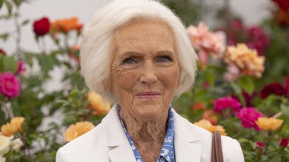 Mary Berry attends the RHS Garden Festival at Hampton Court Palace, 2023