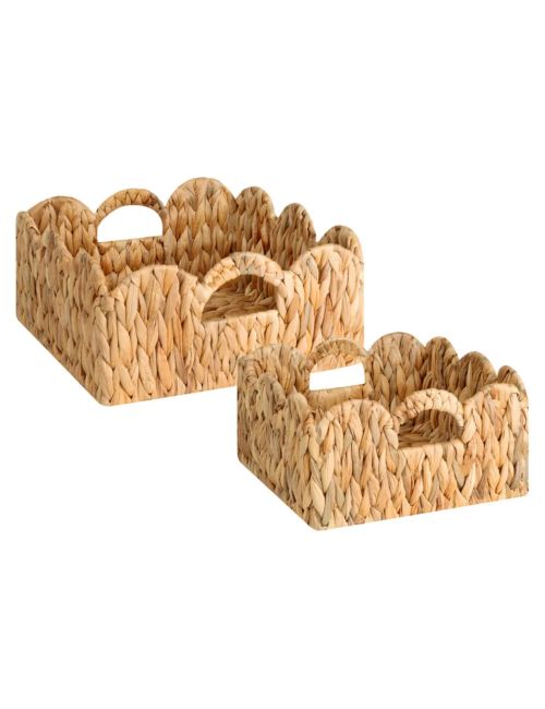 StorageWorks Scalloped Edge Wicker Basket