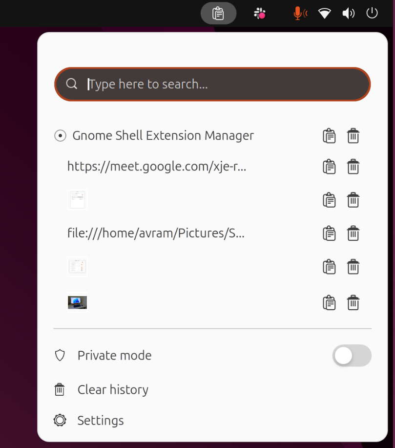 Clipboard Indicator