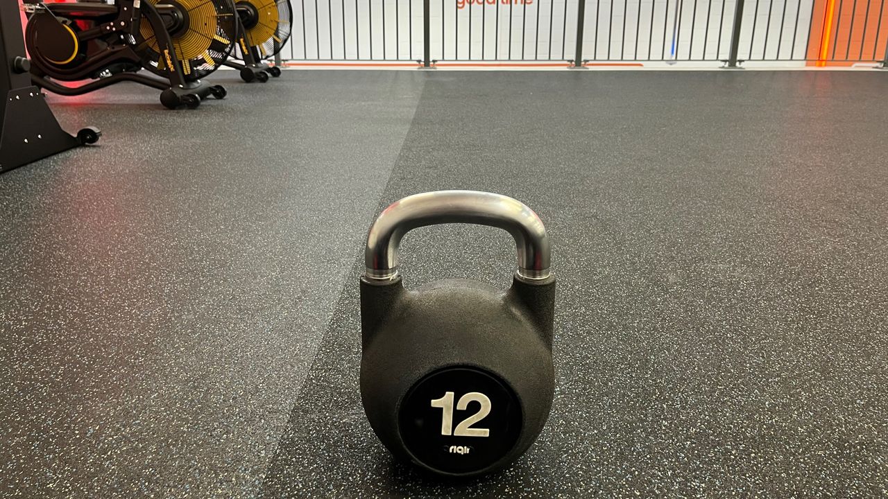 Kettlebell on gym floor