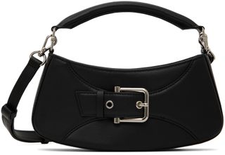 Black Small Belted Brocle Bag