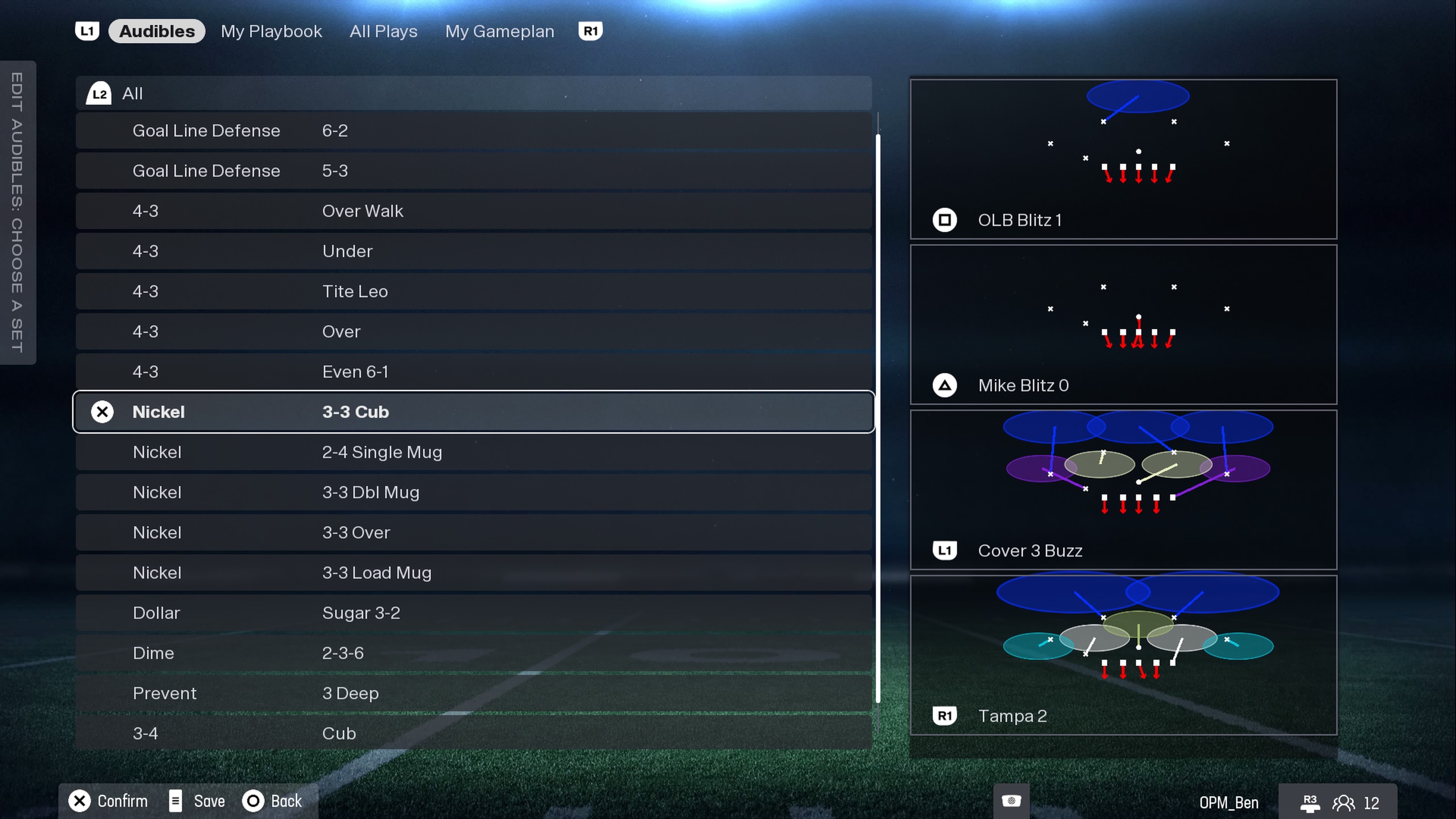 The Lions defensive playbook in Madden 26