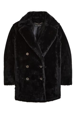 J.Crew Faux-fur peacoat (Was $298)