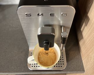 smeg coffee machine being tested