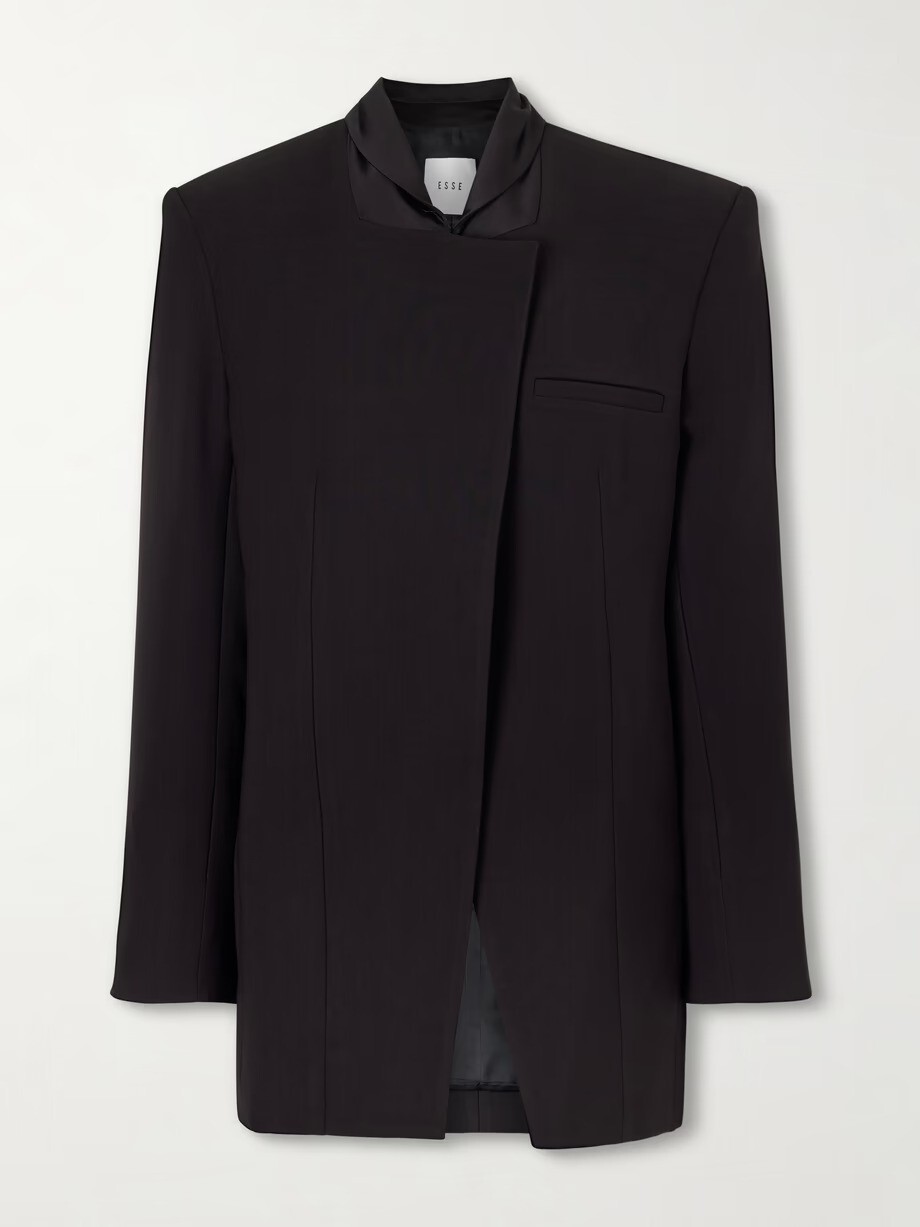 Esse Studios, Portia Satin-Trimmed Crepe Blazer