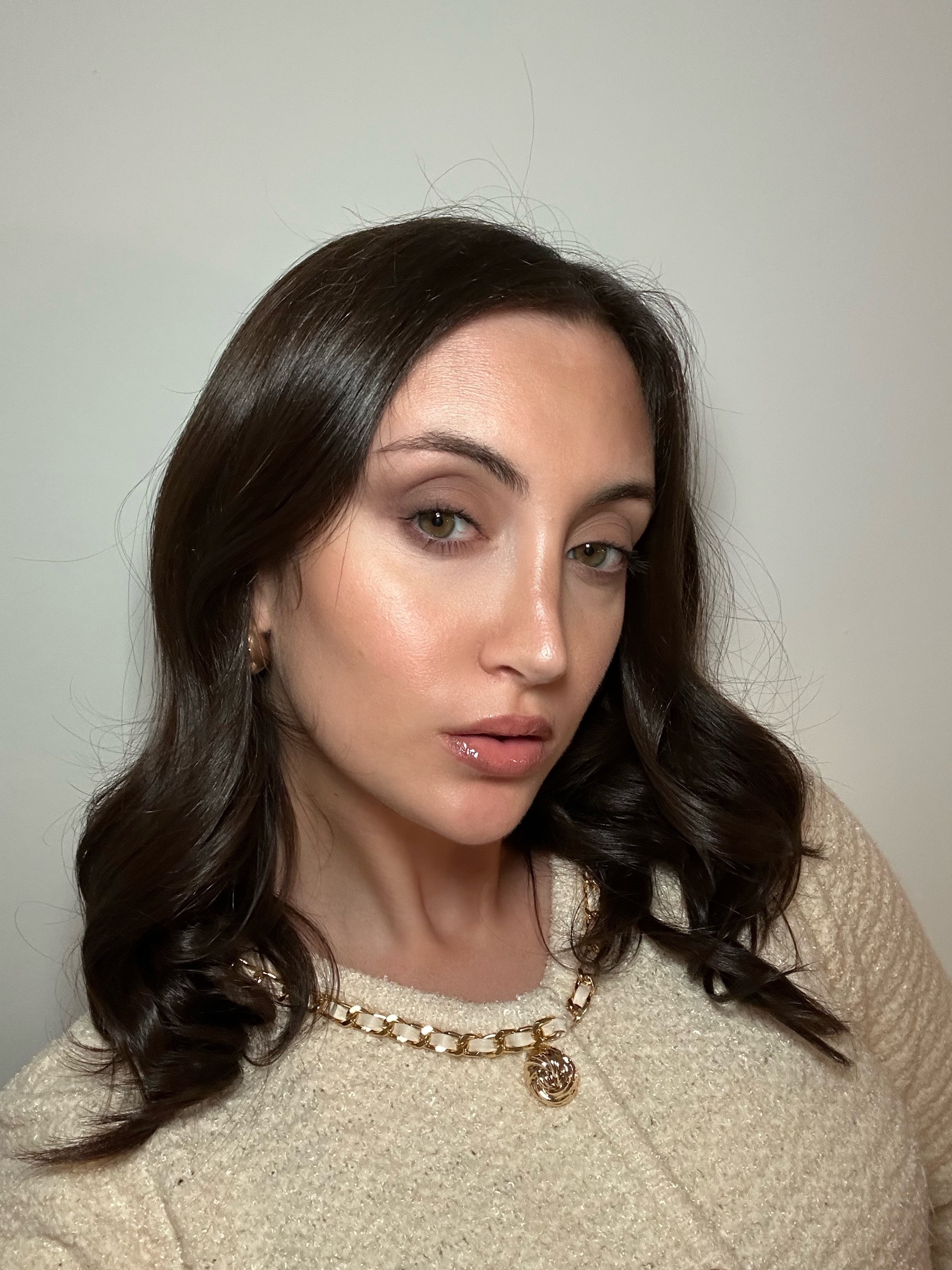 Associate beauty editor Alyssa Brascia wearing cream eye shadow.