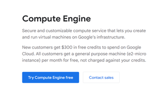 Website screenshot for Google Compute Engine