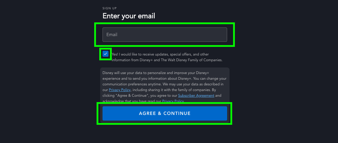 Disney Plus Sign up: email