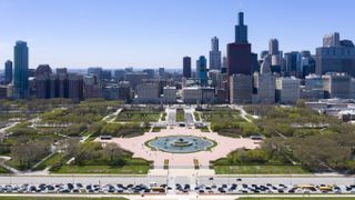Chicago Grant Park aerial view