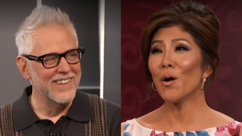 James Gunn and Julie Chen Moonves split image