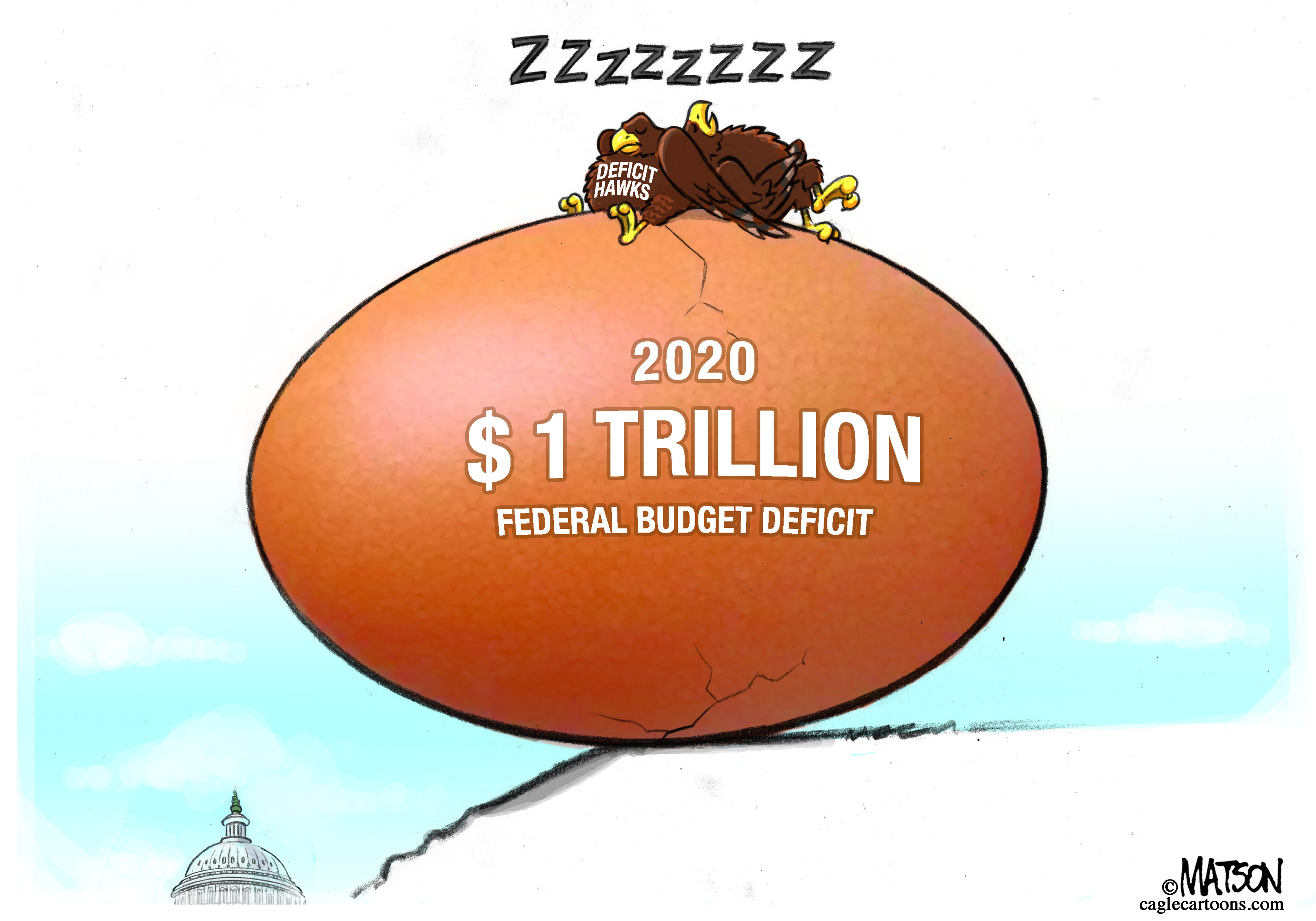 Political Cartoon U.S. Federal Budget Deficit Hawks