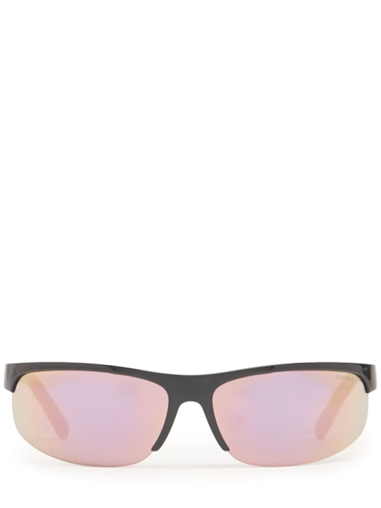 Miu Signature Mask Acetate Sunglasses - Miu Miu - Women - Black/pink - Unique